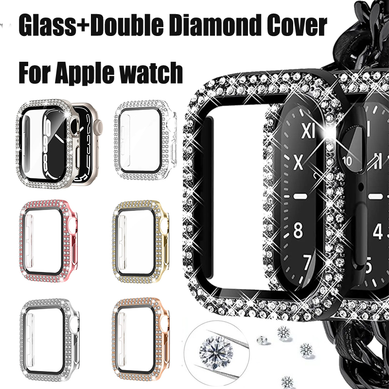 Apple Smartwatch Accessories - Glass+Diamond Cover For Apple watch case