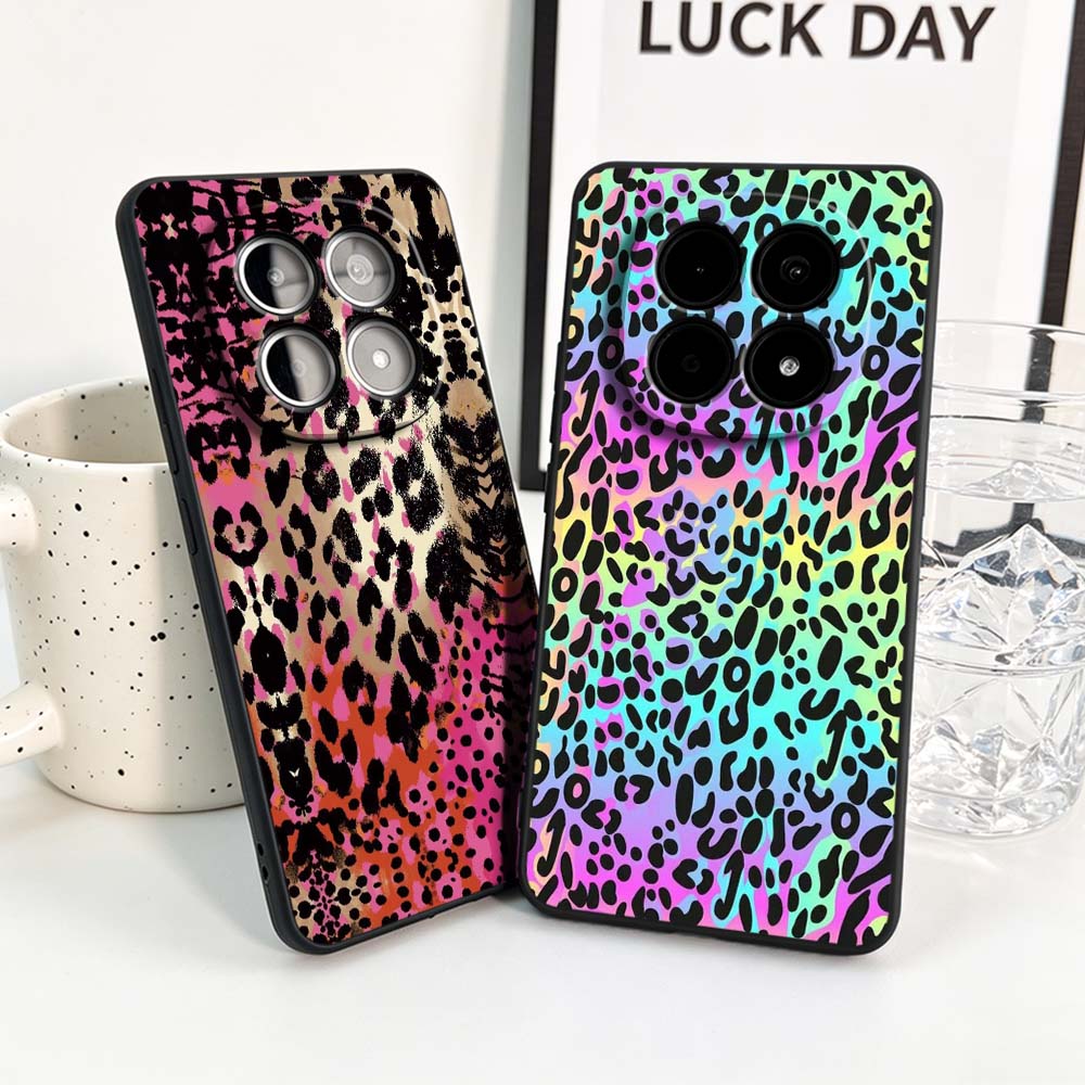 Xiaomi Redmi Note 14 - Pink Black Leopard Print For Xiaomi