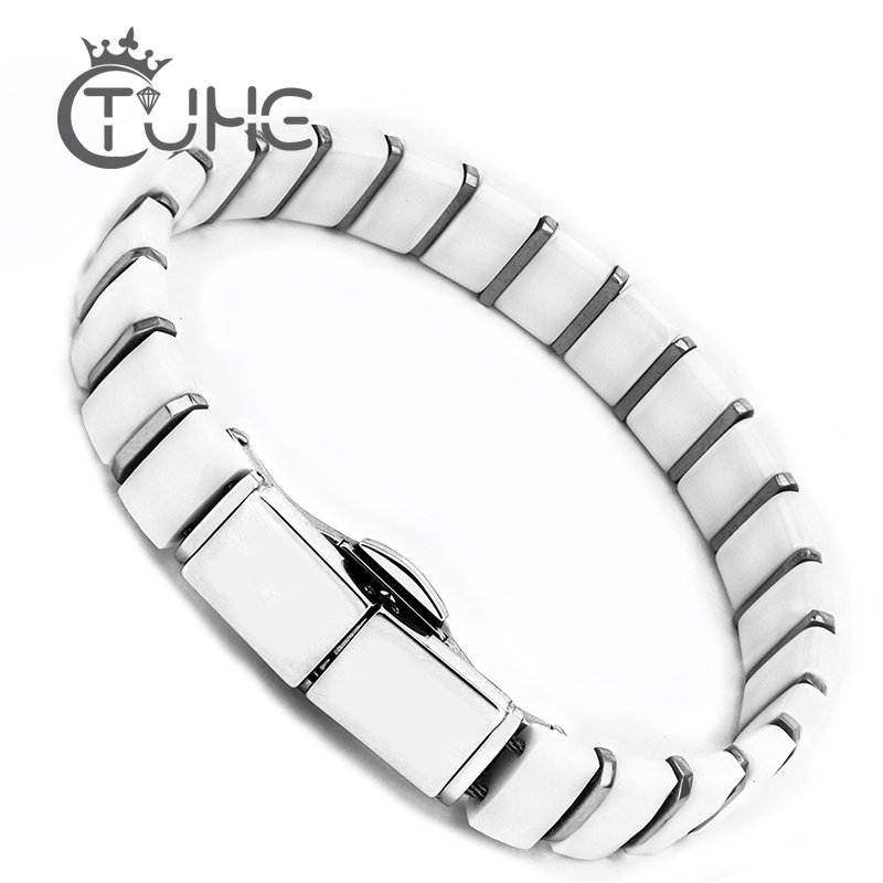 White Black Men Health Bracele - огляд і ціна Ceramic Link Bracelet
