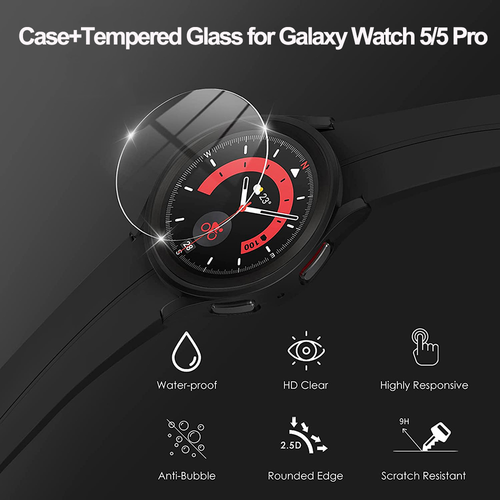 Cover+Tempered Glass for Samsu - огляд і ціна Accessories For Galaxy Watch 5